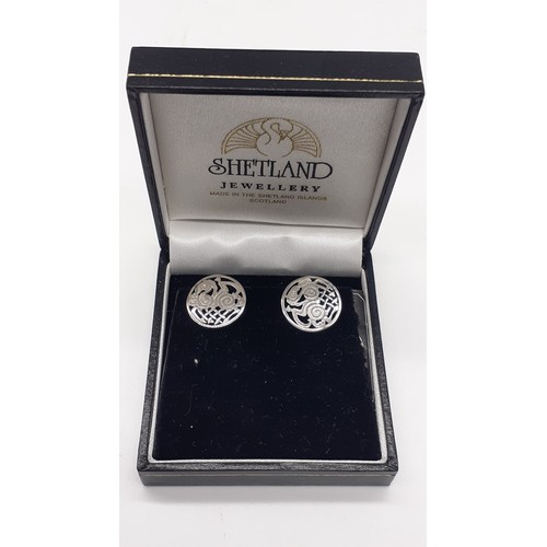 276 - A BOXED PAIR OF SHETLAND SILVER EARRINGS