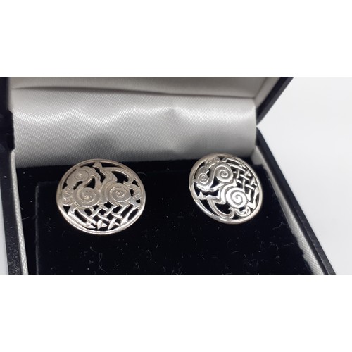 276 - A BOXED PAIR OF SHETLAND SILVER EARRINGS