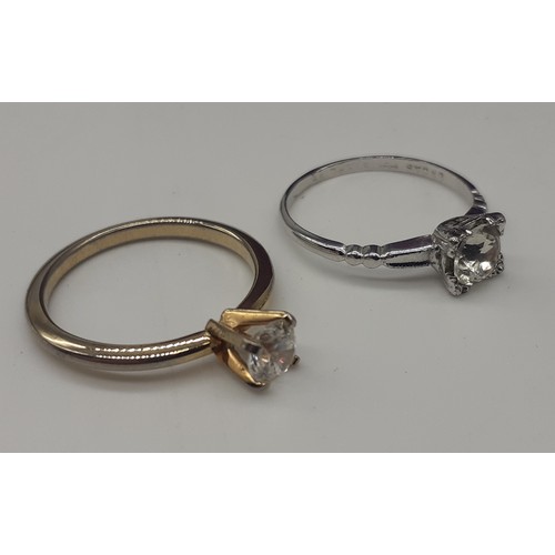 255 - 2 SOLITAIRE DRESS RINGS