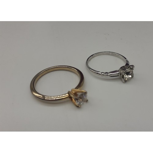 255 - 2 SOLITAIRE DRESS RINGS