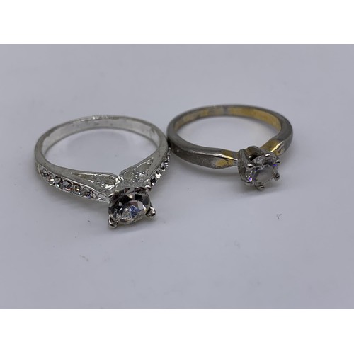 354 - 2 SOLITAIRE DRESS RINGS