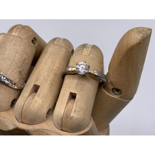 354 - 2 SOLITAIRE DRESS RINGS