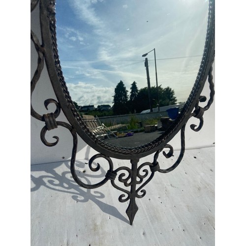 373 - CAST IRON MIRROR 32X19