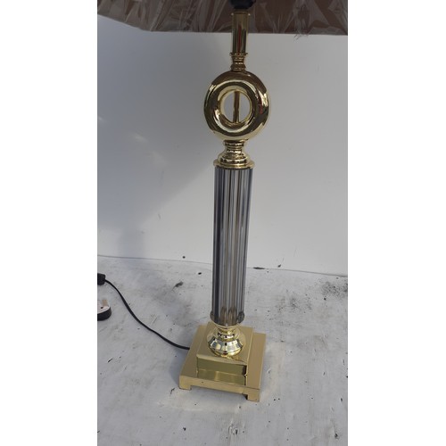 89 - A NEW GLASS AND BRASS TABLE LAMP