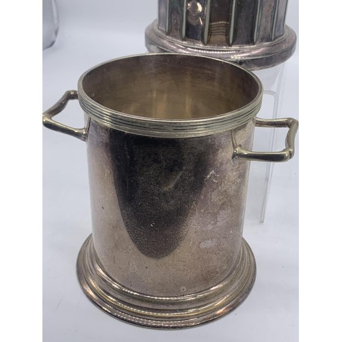 393 - 2 LARGE OLD SILVER PLATED WINE COOLERS