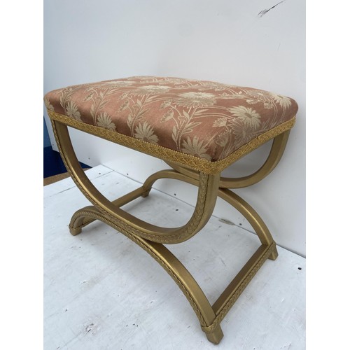 397 - A GILT X FRAME STOOL