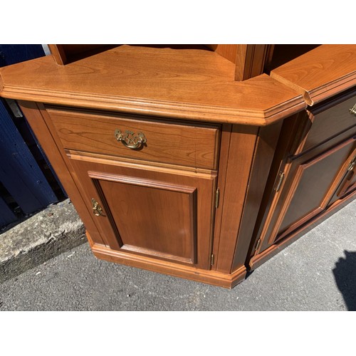 398 - A YEW WOOD DISPLAY CABINET