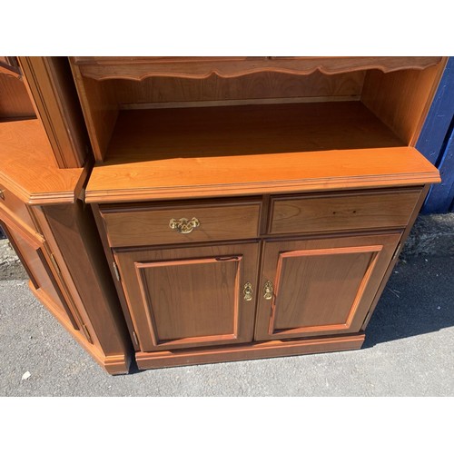 398 - A YEW WOOD DISPLAY CABINET