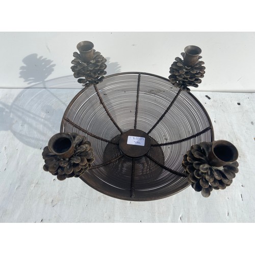 406 - METAL ACORN CANDLE HOLDER