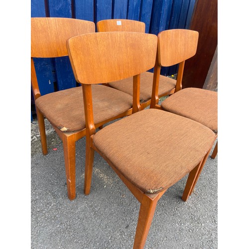 411 - 4 RETRO TEAK CHAIRS