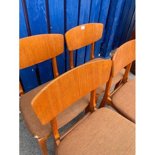 411 - 4 RETRO TEAK CHAIRS