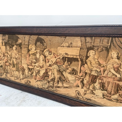 415 - A LARGE TAPESTRY DEPICTING A PERIOD TAVERN SCENE 60X24