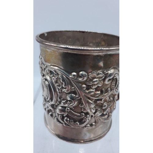 616 - A SILVER CHRISTENING MUG