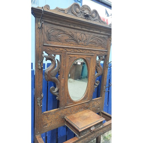 470 - A HEAVILY CARVED VICTORIAN HALLSTAND