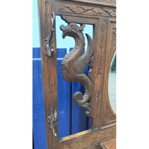 470 - A HEAVILY CARVED VICTORIAN HALLSTAND