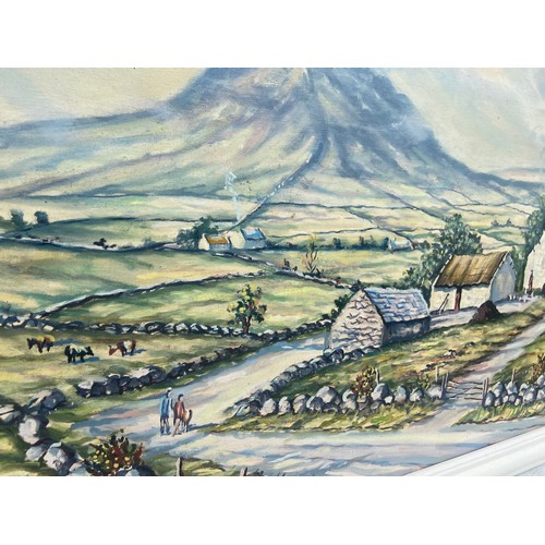 536 - AN R W YOUNG OIL PAINTING ON CANVAS SLEMISH MOUNTAIN 35.5