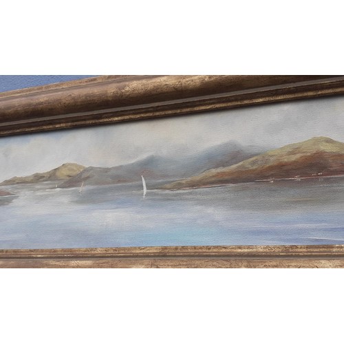 661 - AN OIL ON PANEL LOUGH FIN SIGNED ROSFRAME 25X10.5