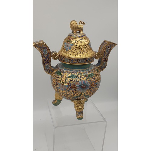 670 - A BEAUTIFUL CLOISONNE KORO (URN) 9