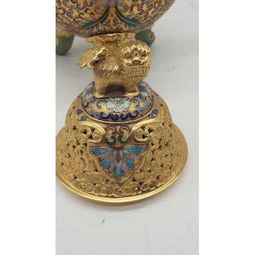 670 - A BEAUTIFUL CLOISONNE KORO (URN) 9