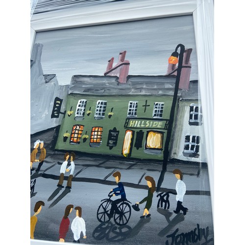 560 - THE HILLSIDE BAR ROYAL HILLSBOROUGH BY JOHN ORMSBY  AN OIL ON BOARD 16.5X14.5