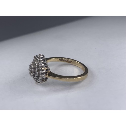 683 - 9K DIAMOND CLUSTER RING SIZE M