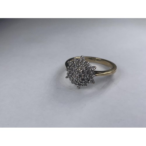 683 - 9K DIAMOND CLUSTER RING SIZE M