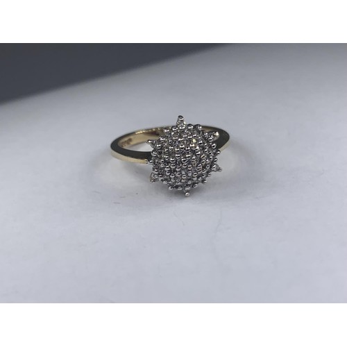 683 - 9K DIAMOND CLUSTER RING SIZE M