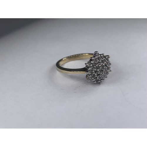 683 - 9K DIAMOND CLUSTER RING SIZE M