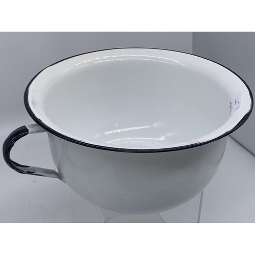 459 - AN ENAMEL CHAMBER POT