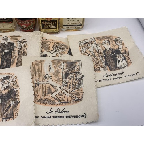 493 - A SELECTION OF MIXED MINTURE DRINKS (12) AND ART DECO NAPKINS