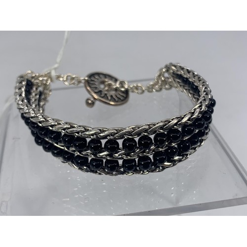 507 - ETHNIC BLACK BEADED BRACELET