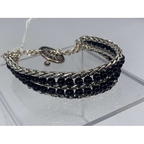 507 - ETHNIC BLACK BEADED BRACELET