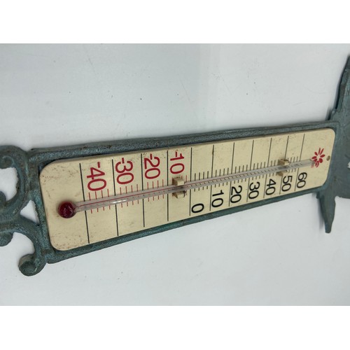 571 - OLD BRASS GARDEN THERMOMETER