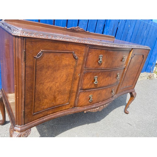 705 - BURR WALNUT SERPINTINE SIDEBOARD