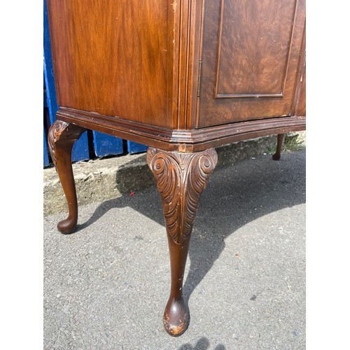 705 - BURR WALNUT SERPINTINE SIDEBOARD