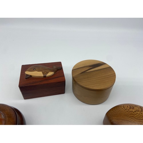 585 - 4 WOODEN TRINKET BOXES