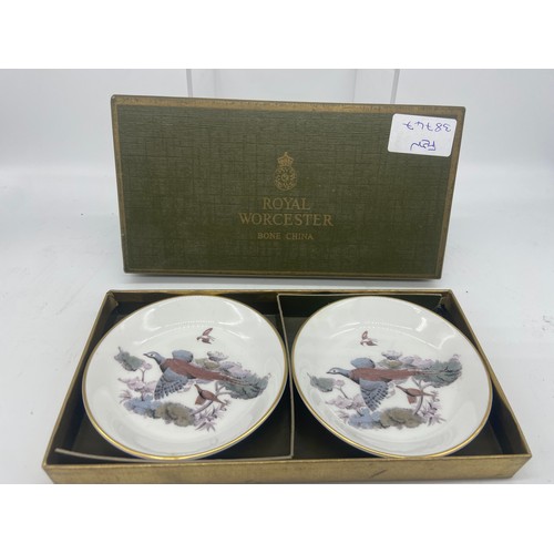 742 - A BOXED ROYAL WORCESTER PIN TRAYS