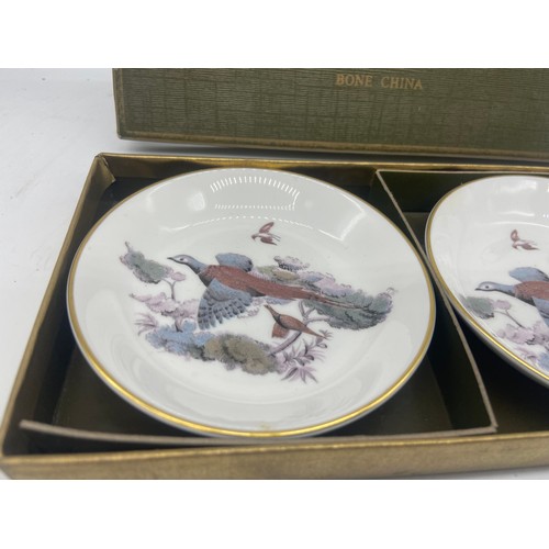 742 - A BOXED ROYAL WORCESTER PIN TRAYS