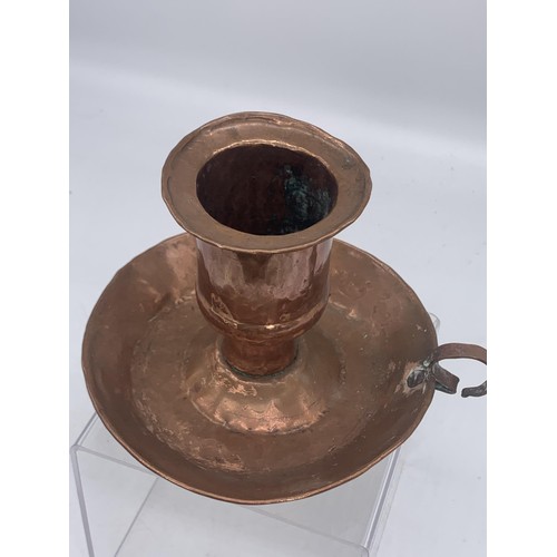 762 - 2 LARGE COPPER CANDLE HOLDERS 5.5