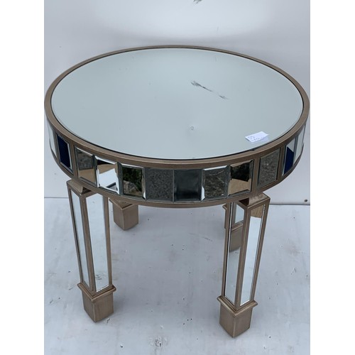 712 - A MULTI PANEL MIRRORED LAMP TABLE 20