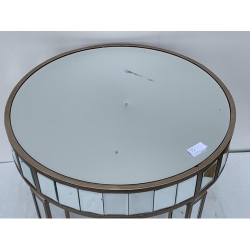 712 - A MULTI PANEL MIRRORED LAMP TABLE 20