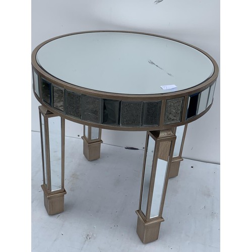 712 - A MULTI PANEL MIRRORED LAMP TABLE 20