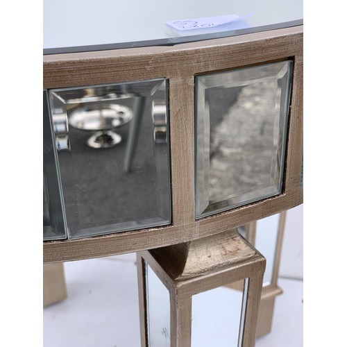 712 - A MULTI PANEL MIRRORED LAMP TABLE 20