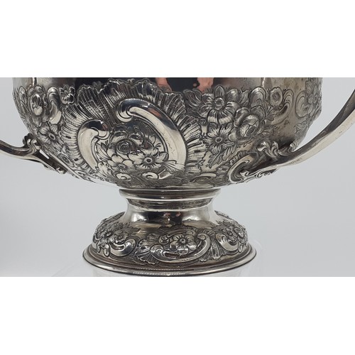 686 - A BIRMINGHAM SILVER 3 HANDLED LOVING CUP 582.8grms  5