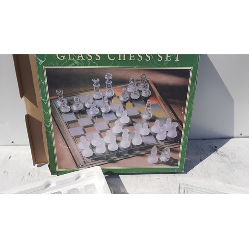 773 - BOXED GLASS CHESS SET