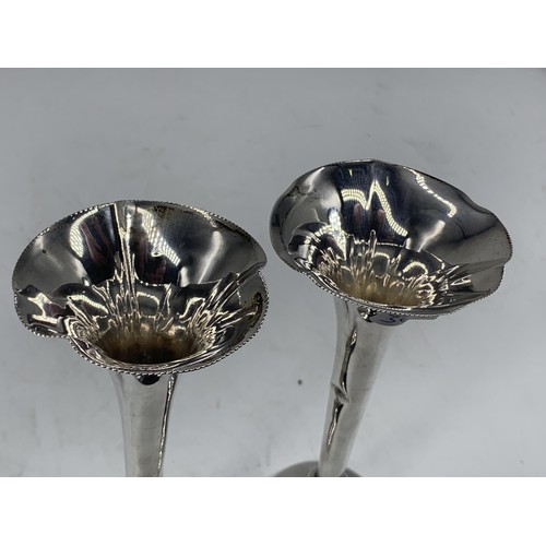 218 - A PAIR OF SHEFFIELD SILVER BUD VASE 6