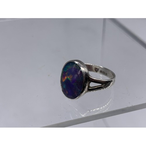 221 - BEAUTIFUL SILVER OPAL RING