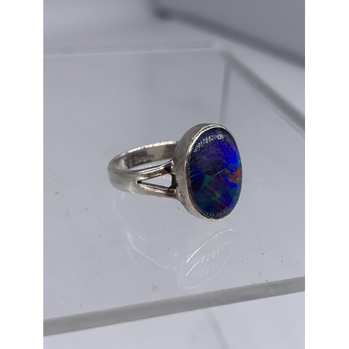 221 - BEAUTIFUL SILVER OPAL RING