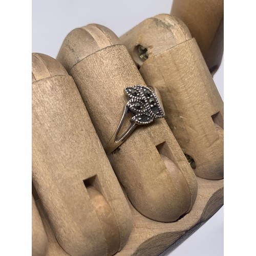 248 - A MARCASITE SILVER RING