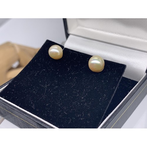 255 - PAIR OF 9K GOLD PEARL EARRINGS BOXED